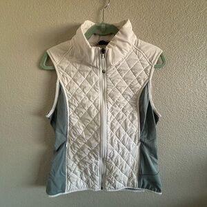 Athleta White and Gray Quilted Vest